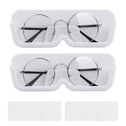 Rapidbok 2 Stück Brillenablage Wand, Brillenhalter Wand, Wand Brillenaufbewahrung, Sonnenbrillen Aufbewahrung Organizer Wandmontage, Organizer Wandmontage zum Brille Sonnenbrillen (Weiß) von Rapidbok