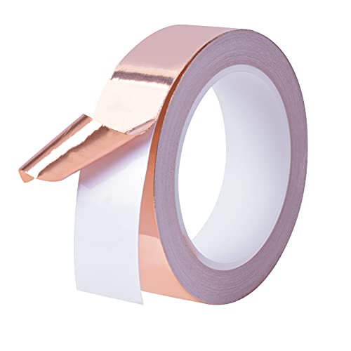 Rapidbok 20m x 30mm Kupferfolie Band, Kupferband Doppelseitig Leitfähig, Kupferfolienband Abschirmband, EMI Copper Foil Tape, Elektrische Reparaturen Schnecken Abweisend von Rapidbok