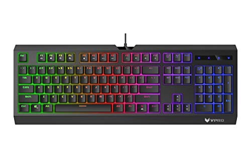 Rapoo V52S Gaming-Tastatur mit Hintergrundbeleuchtung, Schwarz (QWERTY) von Rapoo