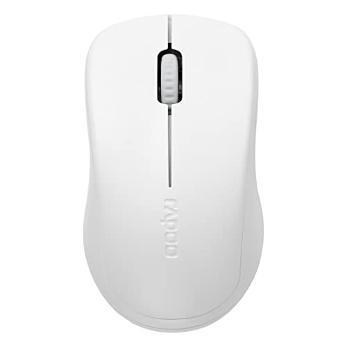 Rapoo 1680 Silent kabellose Maus Wireless Mouse 2.4 GHz Computermaus 1000 DPI Sensor 12 Monate Batterielaufzeit ergonomisch für PC & Mac - weiß von Rapoo