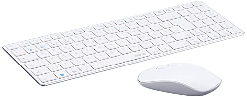 Rapoo 9300M kabelloses Tastatur-Maus Set Wireless Deskset 1300 DPI Sensor 12 Monate Batterielaufzeit kompakt DE-Layout QWERTZ PC & Mac - weiß von Rapoo