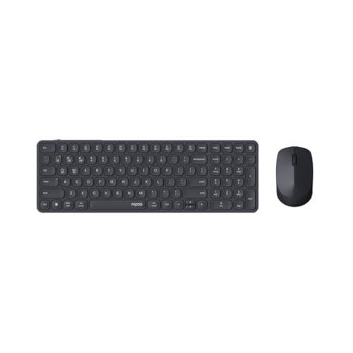 Rapoo Bluetooth Tastatur Maus Set Kabellos 9710M QWERTZ Wireless Computertastatur Mouse Schnurlos Funktastatur mit Aluminium Basis Multi Devices PC Wiederaufladbar Dunkelgrau Rapoo Bluetooth Tastatur Maus Set Kabellos 9710M QWERTZ Wireless Computertastatur Mouse Schnurlos Funktastatur mit Aluminium Basis Multi Devices PC Wiederaufladbar Dunkelgrau von Rapoo
