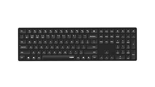 Rapoo Drahtlose Tastatur (Wireless, Bluetooth, Keyboard, 2.4GHz, Batterien, USB Adapter) schwarz von Rapoo