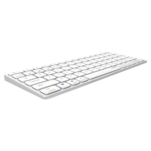 Rapoo E9600M kabellose Tastatur wireless Keyboard flaches Aluminium Design umweltfreundlicher wiederaufladbarer Akku DE-Layout QWERTZ PC & Mac - weiß von Rapoo