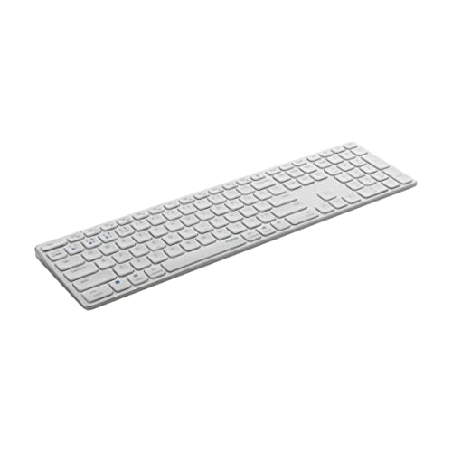 Rapoo E9800M kabellose Tastatur wireless Keyboard flaches Aluminium Design umweltfreundlicher wiederaufladbarer Akku DE-Layout QWERTZ PC & Mac - weiß von Rapoo