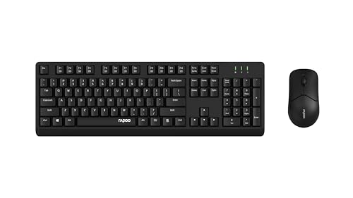 Rapoo I Kabellose Tastatur und Maus (X1500, 1200 DPI, Windows XP/Vista/7/8/10/11 und macOS, Batterien) Schwarz von Rapoo
