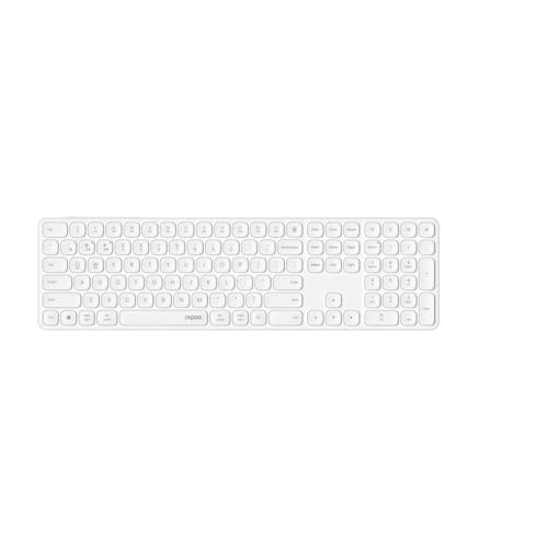 Rapoo Kabellose Tastatur E9810M QWERTZ Bluetooth Funktastatur für PC Mac Computertastatur Full Size aus Aluminium Basis Wireless Keyboard Multi Devices Computer Wiederaufladbar Weiß Rapoo Kabellose Tastatur E9810M QWERTZ Bluetooth Funktastatur für PC Mac Computertastatur Full Size aus Aluminium Basis Wireless Keyboard Multi Devices Computer Wiederaufladbar Weiß von Rapoo