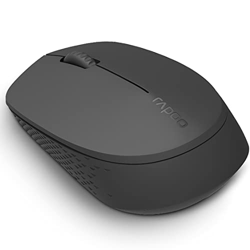 Rapoo M100 Silent kabellose Maus wireless Mouse 1300 DPI Sensor 9 Monate Batterielaufzeit leise Tasten ergonomisch für Links- und Rechtshänder PC & Mac - dunkelgrau von Rapoo