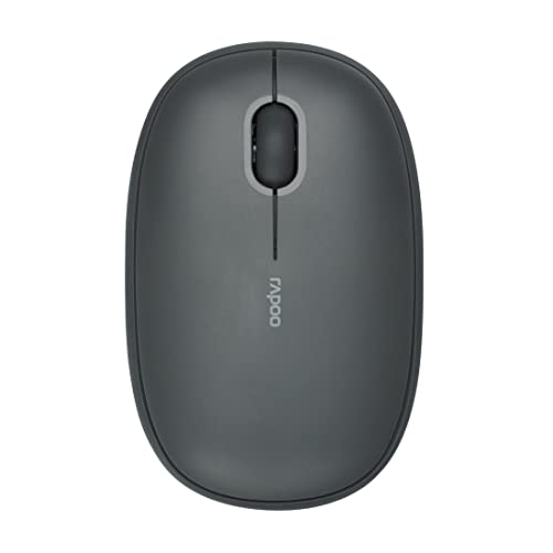 Rapoo M660 Silent kabellose Maus wireless Mouse 1300 DPI Sensor 9 Monate Batterielaufzeit leise Tasten ergonomisch für Rechtshänder und Linkshänder PC & Mac - dunkelgrau von Rapoo