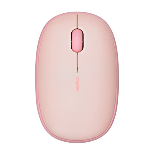 Rapoo M660 Silent kabellose Maus wireless Mouse 1300 DPI Sensor 9 Monate Batterielaufzeit leise Tasten ergonomisch für Rechtshänder und Linkshänder PC & Mac - pink von Rapoo
