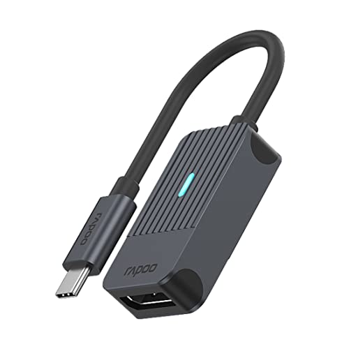 Rapoo UCA-1005 USB-C auf DisplayPort Adapter mit 4K@60Hz, Aluminium, kompatibel mit MacBook Pro, MacBook Air, iPad Air / Pro, Surface Pro / Go, Laptop, Notebook, Smartphone von Rapoo