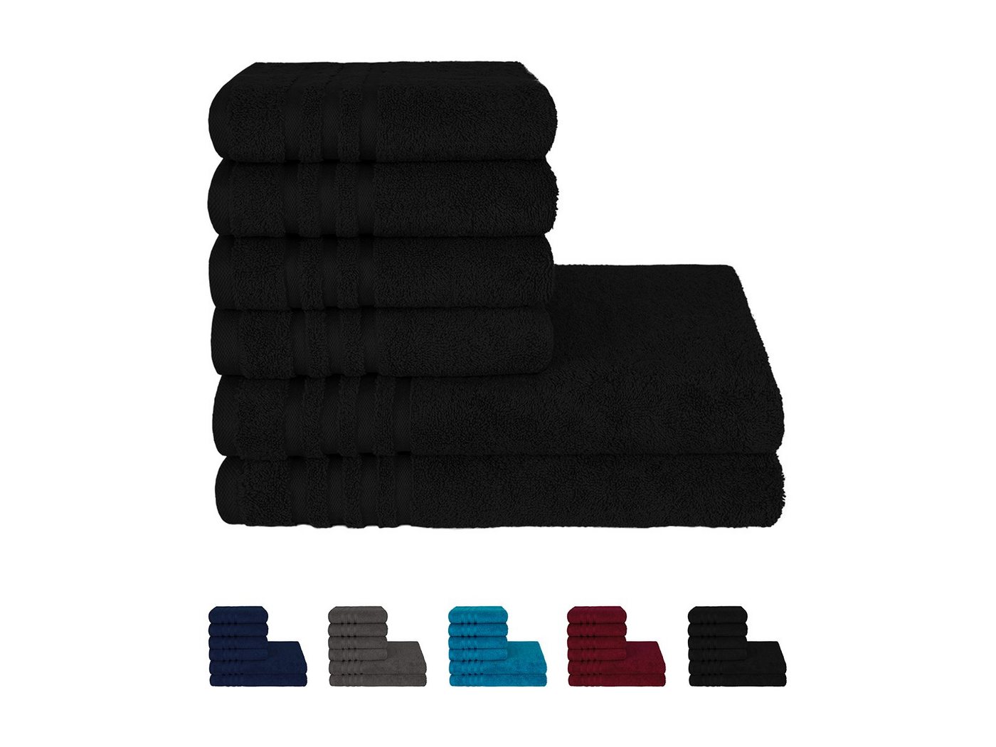 Rapp Badaustattung Handtuch Set Verona, Walkfrottee (Set, 6-St), Handtuch Duschtuch Handtuch-Set in Uni-Farben 100% Baumwollfrottee von Rapp Badaustattung