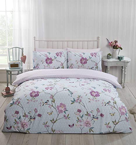 Rapport Home Tranquility Bettwäsche-Set aus Polycotton, Blumenmuster, für Doppelbett, Enteneierblau von Rapport Home Furnishings