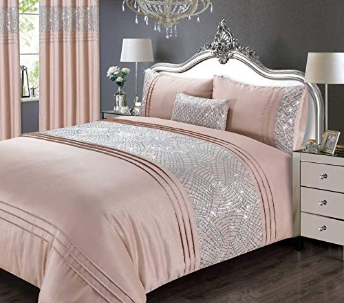 Rapport Pailletten-Bettwäsche-Set, Blush, Super-Kingsize-Bett von Rapport Home