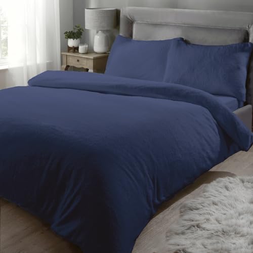 Rapport Home Bettwäsche-Set für Kingsize-Bett, Teddy-Fleece, Marineblau von Rapport Home