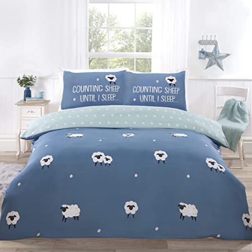 Rapport Home Counting Sheep Bettwäsche-Set für Einzelbett, Blau von Rapport