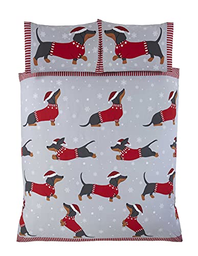 Rapport Home Dackel Bettbezug-Set, Polycotton, Rot, Einzelbett von Rapport