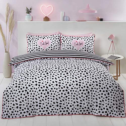 Rapport Home Dalmatiner Bettbezug-Set, Polybaumwolle, Schwarz, Doppelbett von Rapport