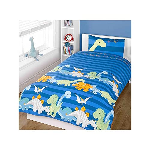 Rapport Home Dino Blue Junior Bettbezug – R Dino-blau-jr-Bettwäsche-Set von Rapport Home