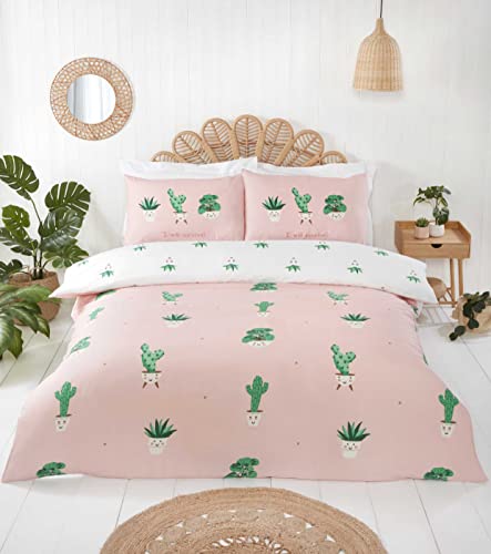 Rapport Home Mikrofaser-Bettwäsche-Set für Kingsize-Bett, bügelfrei, wendbar, Kaktus-Druck von Rapport