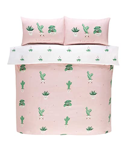 Rapport Home Bettwäsche-Set für Doppelbett, Mikrofaser, Pastellfarben, wendbar, bügelfrei, für Doppelbett, Rosa von Rapport