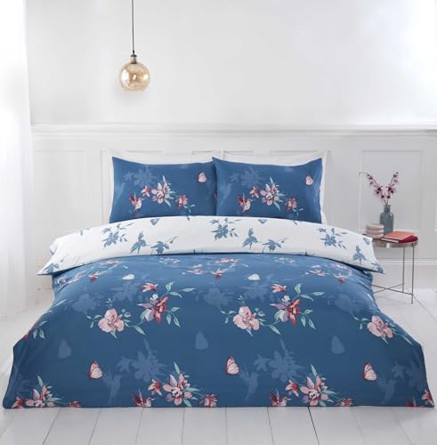 Rapport Home Kolibri-Bettwäsche-Set, Mikrofaser, Doppelbett, Blau von Rapport