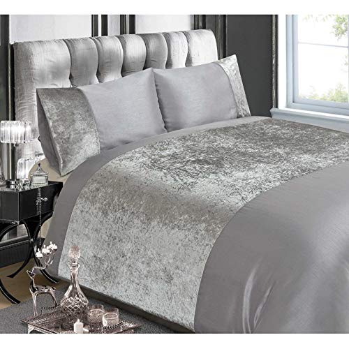 Rapport Home Luxus-Bettbezug-Set, Pannesamt, für Super-Kingsize-Betten, silberfarben Rapport Home Luxus-Bettbezug-Set, Pannesamt, für Super-Kingsize-Betten, silberfarben von Rapport