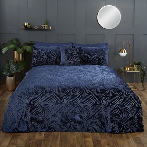 Rapport Home Paloma Bettwäsche-Set aus Samt, Super-Kingsize-Bett, Marineblau von Rapport Home