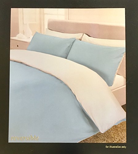 Rapport Home Perkal-Bettbezug, wendbar, Polyester-Baumwolle, Duck Egg/White, 200 x 137 x 1 cm von Rapport Home