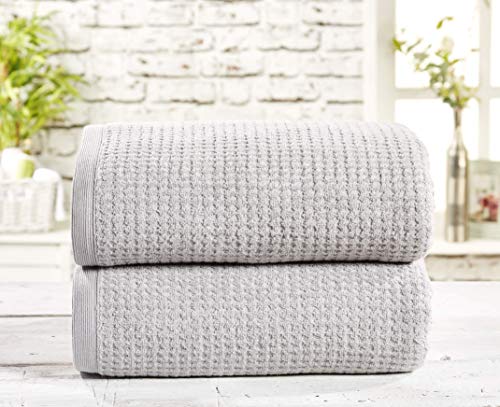 Rapport Home Rapport 2-teiliges Waffelhandtuch-Set, 480 g/m², Baumwolle, Storm, 2-teiliges Ballen von Rapport