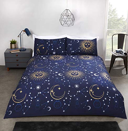 Rapport Home Rapport Navy-King-Size Celestial Duvet Cover Bedding Set, Polybaumwolle von Rapport Home