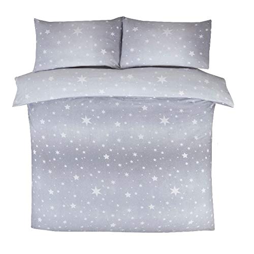 Rapport Starburst Silver Duvet Set Super Soft Brush Cotton and Fully Reversible von Rapport Home