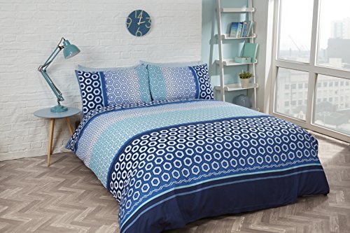 Rapport Barbican Bettbezug-Set, Blau, blau, King Size von Rapport