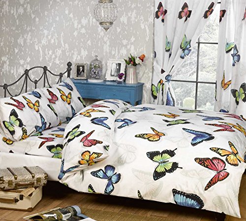 Rapport Bettwäsche-Set, Schmetterlinge, King-Size-Größe, Bettbezug, Spannbetttuch und Vorhänge von Rapport