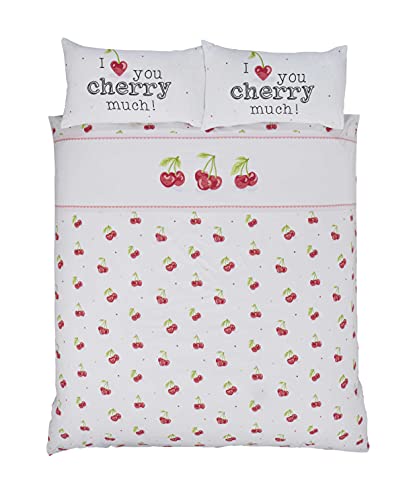 Rapport Home Cherry Much Bettbezug-Set, Polycotton, Rot, King Size von Rapport Home