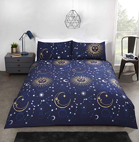 Rapport Home Rapport Navy-Double Celestial Duvet Cover Bedding Set, Polybaumwolle, Doppelbett von Rapport