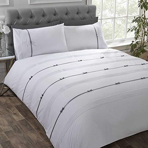 Rapport Home Clarissa_White_super_King_Duvet_Cover Bettbezug, Bettwäsche-Set, Polybaumwolle, weiß von Rapport Home