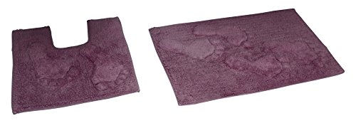 Rapport Home Bad-und WC-Vorleger-Set Feet, Baumwolle, aubergine, 80 x 50 x 2 cm von Rapport Home