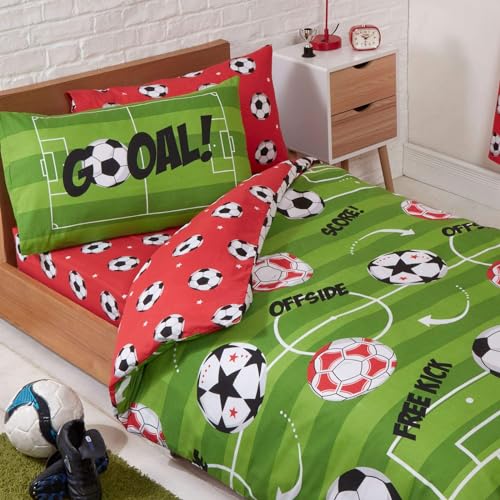 Rapport Fußball rot Junior Bettbezug und Kissenbezug Set von Rapport