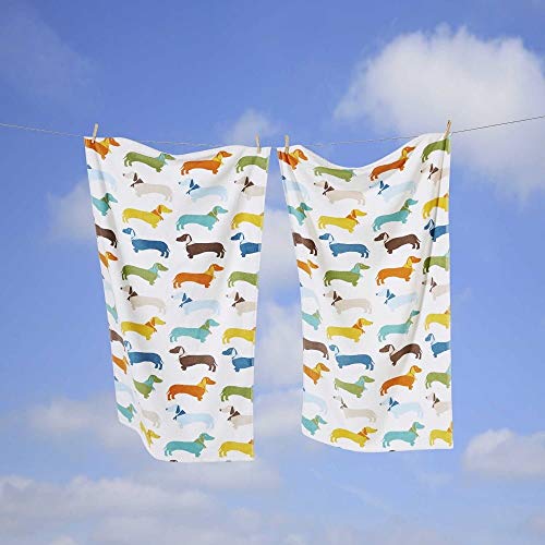 Rapport Dackel-Handtuch, 100% Baumwolle, Mehrfarbig, 70 x 120 cm von Rapport