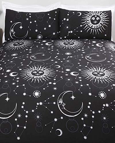 Rapport Home Celestial Bettbezug-Set, Polycotton, Schwarz, 3-teilig, Kingsize-Bett von Rapport