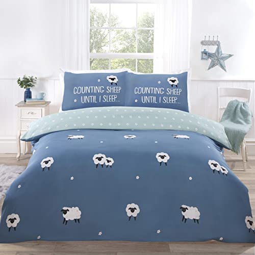 Rapport Home Counting Sheep Bettwäsche-Set für Doppelbett, Blau von Rapport
