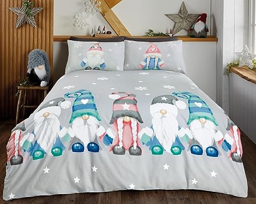 Rapport Home Gonk Family Winter Weihnachten Doppelbett Mikrofaser Wende-Bettwäsche-Set von Rapport