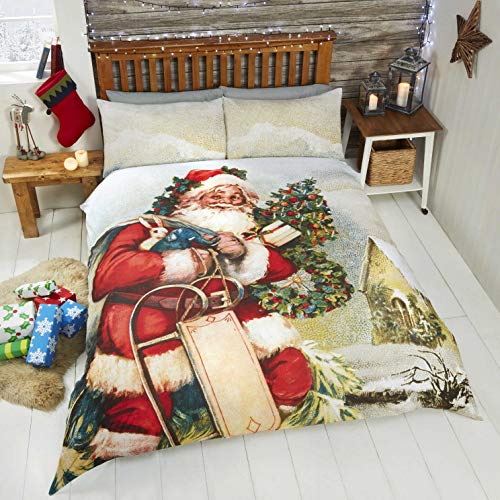 Rapport Home Weihnachts-Bettwäsche-Set mit Nikolaus-Motiv, Polyester-Baumwolle, Multi, 200 x 135 x 1 cm von Rapport