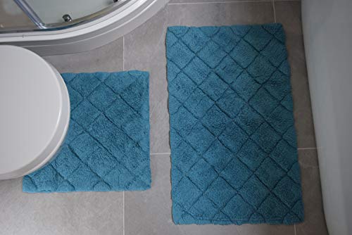 Rapport Kyra Bade- und WC-Vorleger-Set, Lagoon, Bathmat (76 X 46cm), Pedestal mat (46 x 45 cm) von Rapport