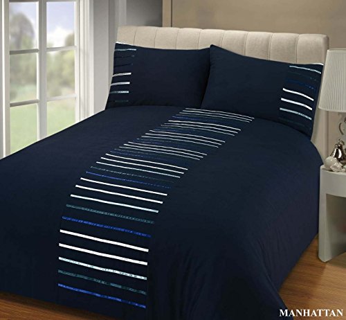 Rapport Manhattan Bettbezug-Set, Navy, Einzelbett von Rapport