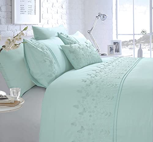 Rapport Home Luxury Bettwäsche-Set für Doppelbett, Bestickt, Papillon-Blau von Rapport