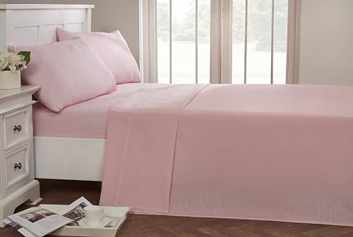 Rapport Pflegeleichte bügelfrei Bettlaken, Polyester-, Einzelbettgröße, Pink von Rapport
