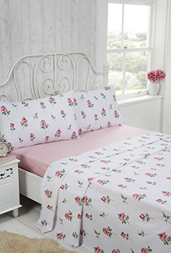 Rapport Rosebud 100% gebürsteter Baumwolle-Bettlaken-Set, Single – Rosa Rapport Rosebud 100% gebürsteter Baumwolle-Bettlaken-Set, Single – Rosa von Rapport