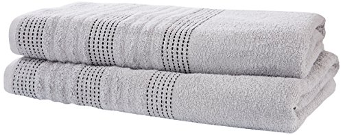 Rapport Home Spa Handtuch-Set, 2-teilig, 100% Baumwolle, silberfarben, Silber/weiches Grün, 140 x 90 x 1 cm von Rapport Home